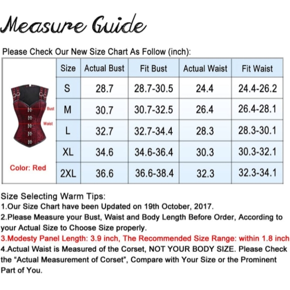 Charmain red/black brocade steel corset vest - Picture 6 of 6
